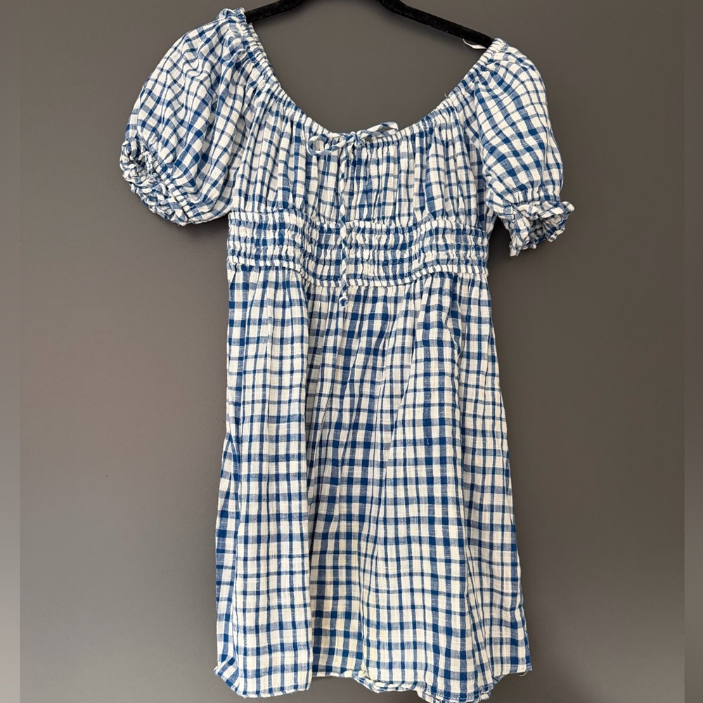 Urban Outfitters Blue and White Plaid Dress